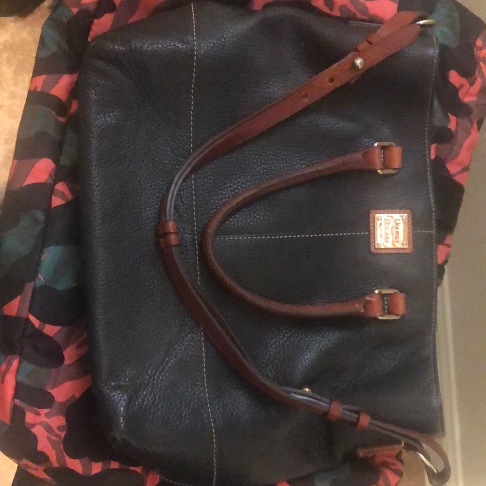 Dooney & Bourke black/brown big leather purse